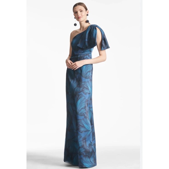 Sachin + Babi Dresses & Skirts - Women's blue Sachin and Babi one shoulder bow evening dress size 8
